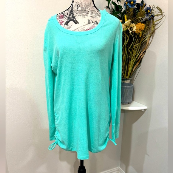 In Motion Tops - In Motion Active wear Mint green Relaxed Hoodie with Ruched Sleeves size Lg